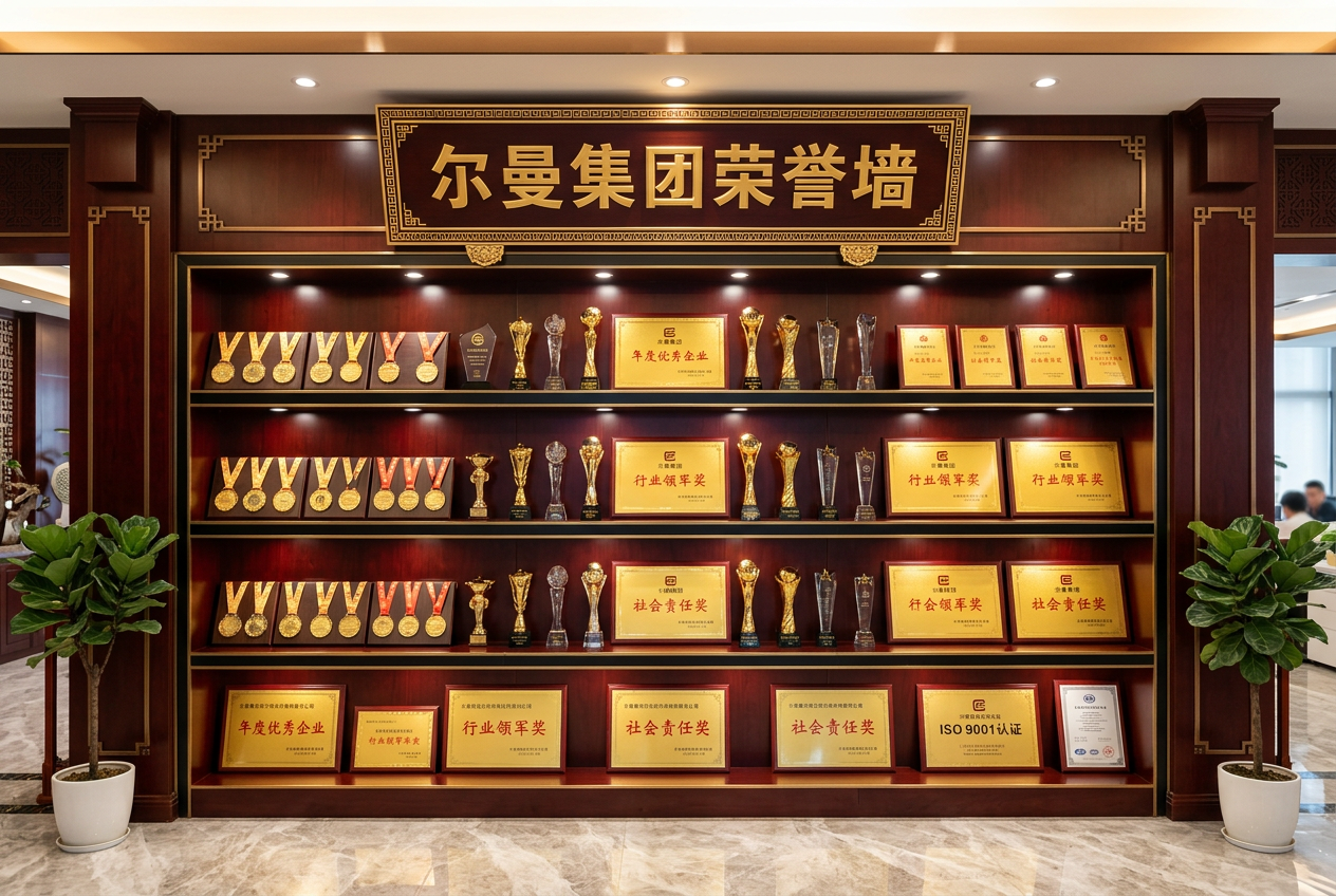 尔曼集团企业荣誉展示墙