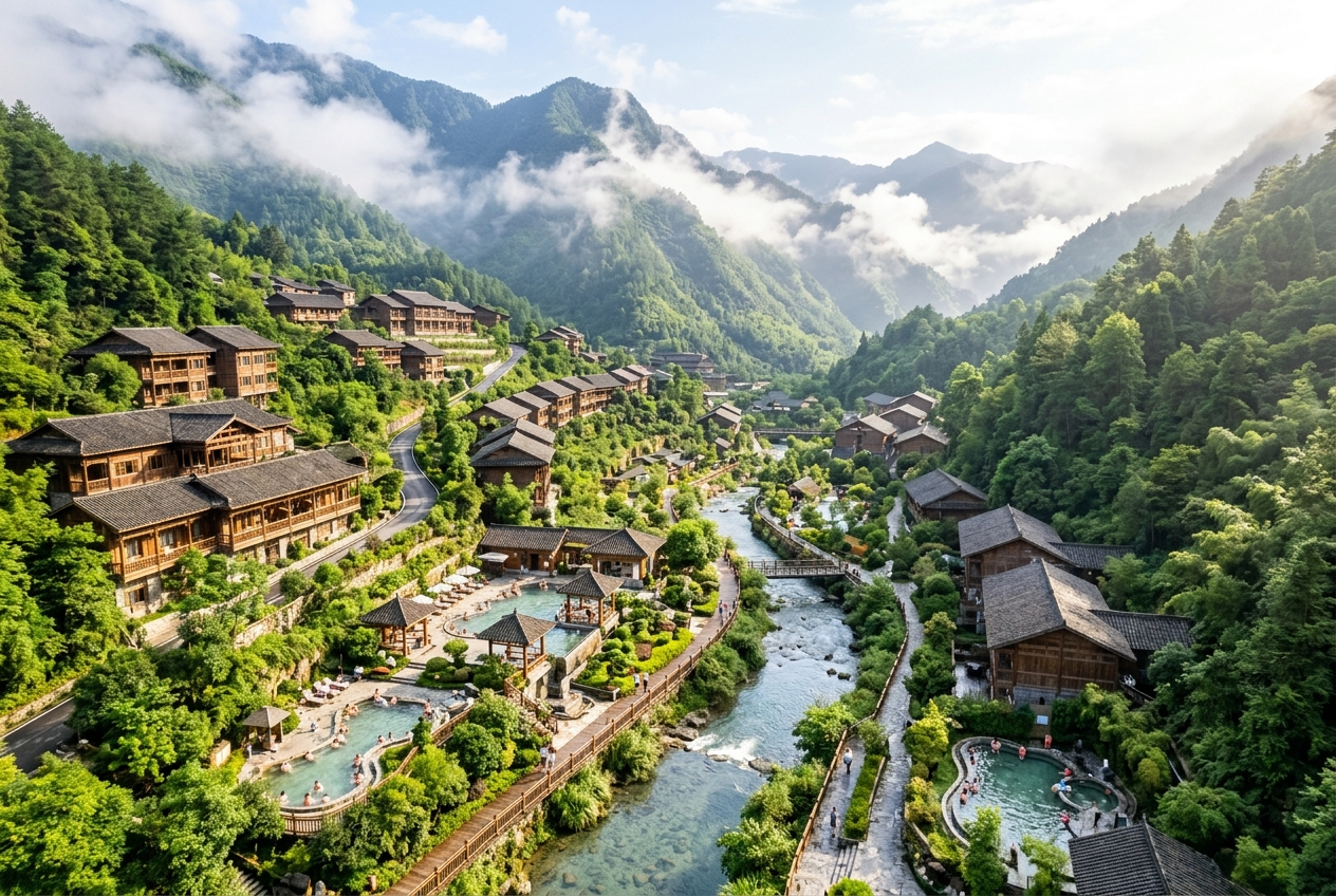 白马度假村与羌妹子休闲山庄